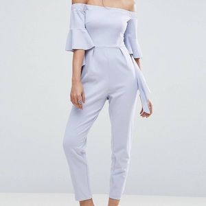 Jumpsuit with ruffle sleeve detail